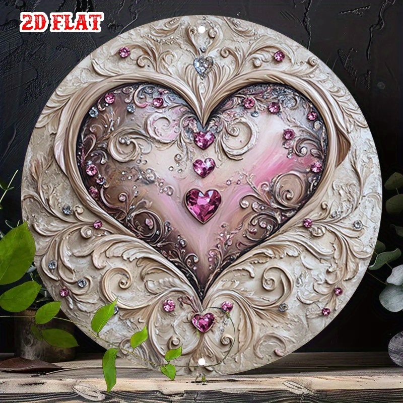 Art Craft Restaurant - Hartvormige ijzeren wanddecoratie met synthetische edelstenen,
