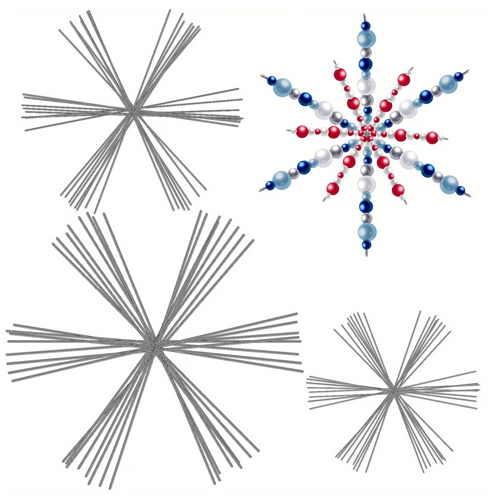 Art Craft Wire - 15 STUKS Kerst Sneeuwvlok Metaaldraad 3.7/4.5/6