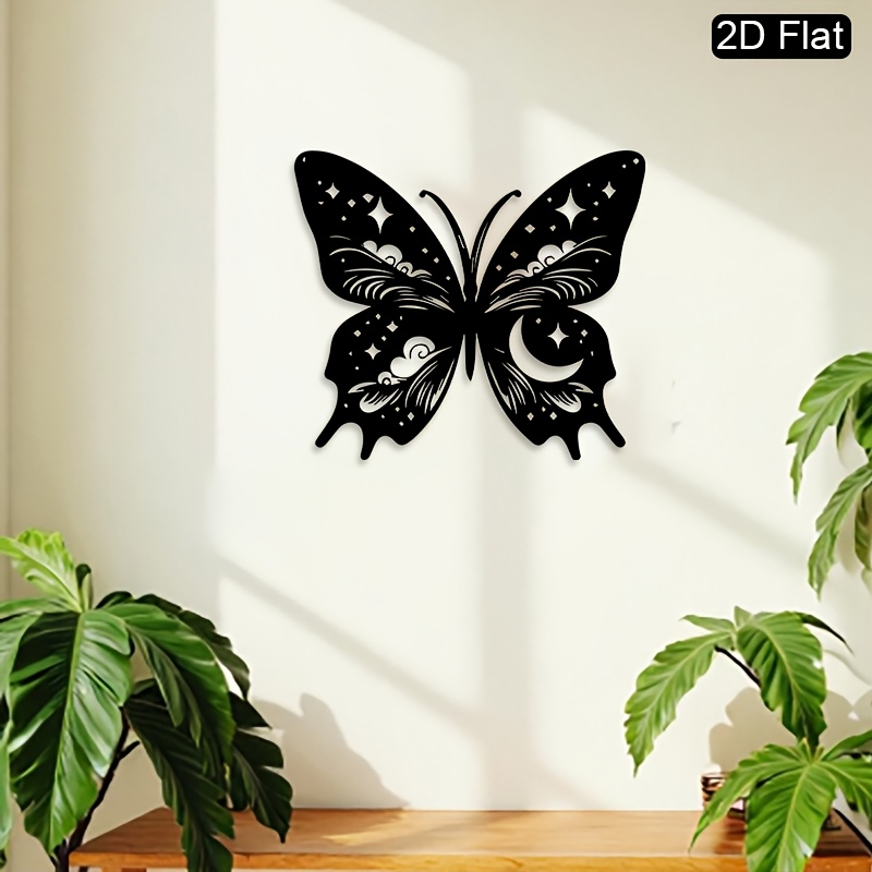 Art And Craft Studio - CIFBUY Metalen Wanddecoratie Maan Vlinder Sculptuur