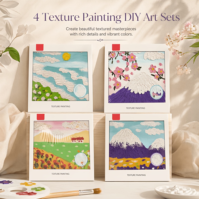 Painting Knife Palette - 4-delige schilderset met landschappentextuur. Bevat 6