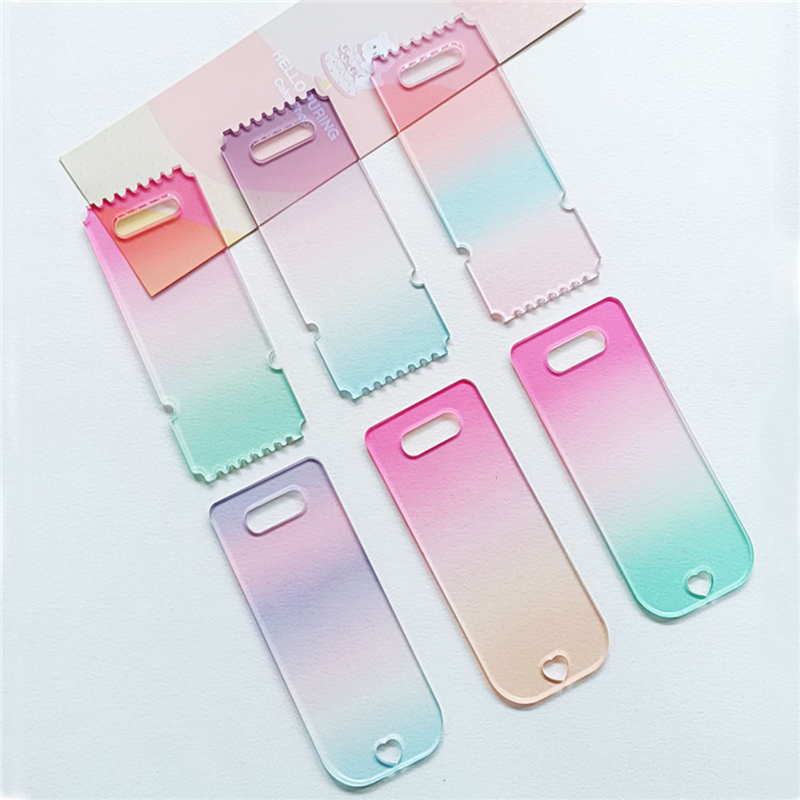 Art Craft Birthday Party - Kleurrijke gradiënt acryl ornament bladwijzer blanco