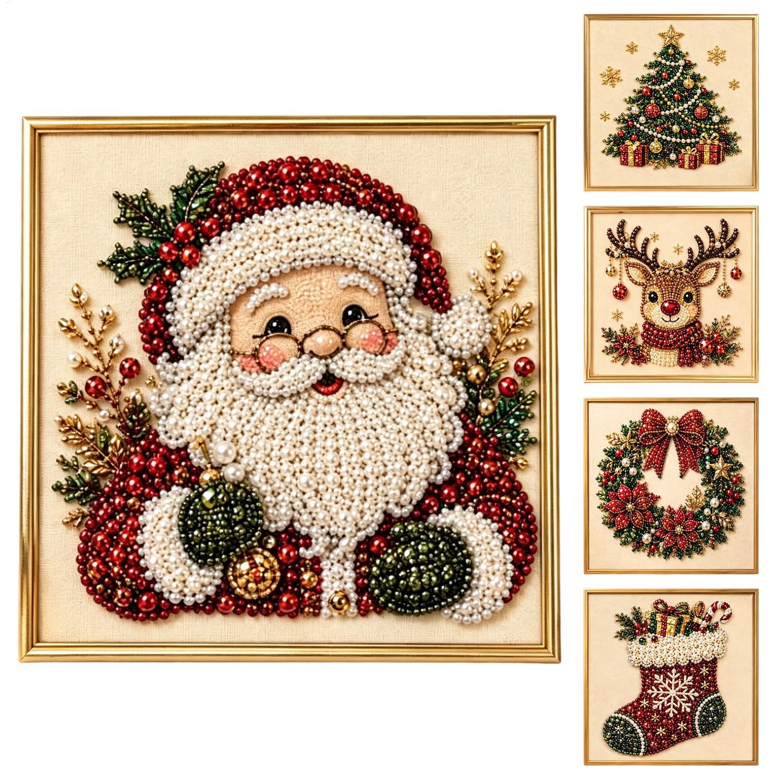 Art And Craft Studio - Parel Schilderset Kerst Handgemaakte Decoratieve Frame