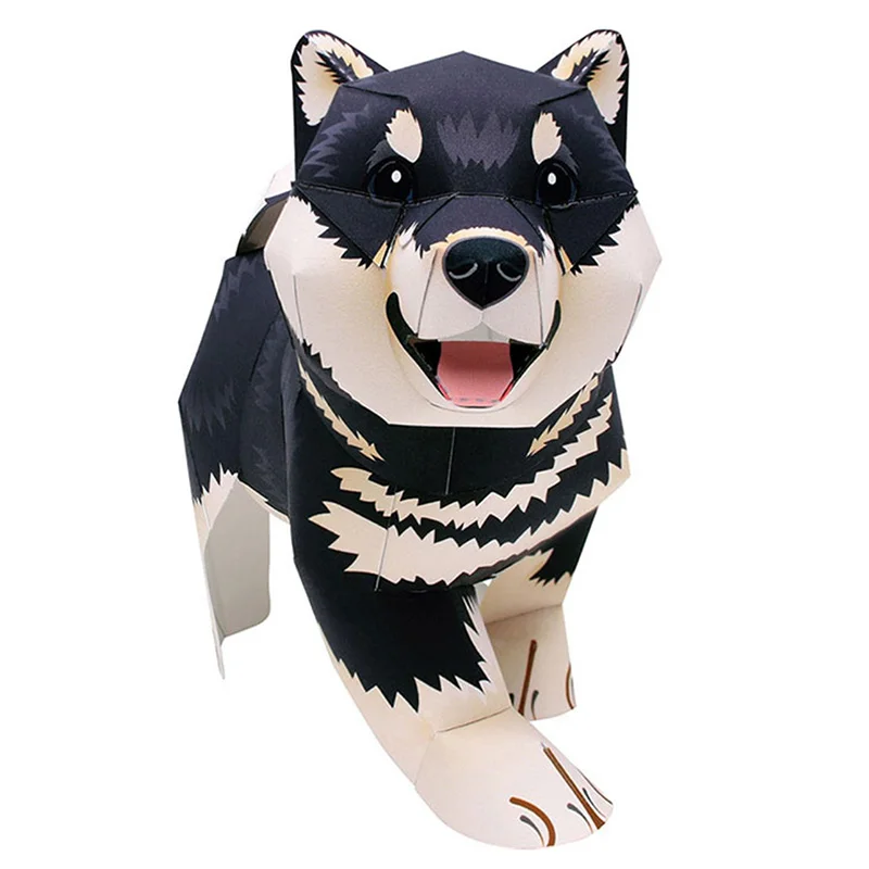 Art Craft Center - Zwarte Shiba Inu Hond Handgemaakte Origami