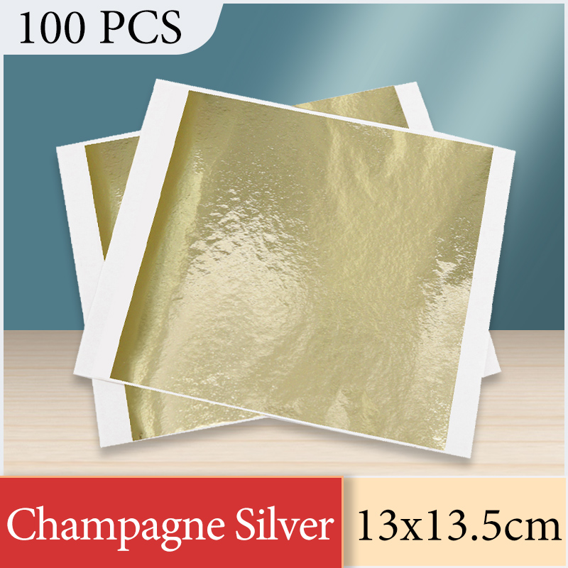Art Craft Birthday Party - 13x13.5 cm Champagne Zilverfolie Papier Bladgoud