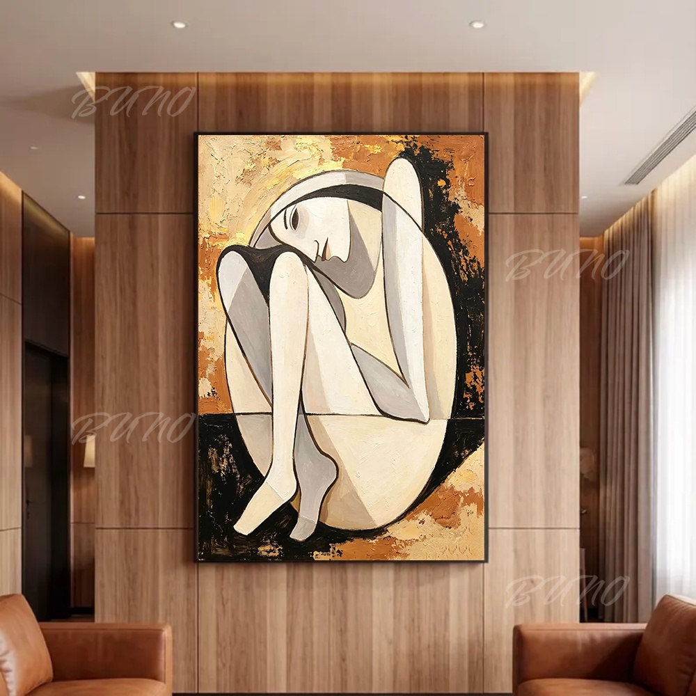 Painting Knife Palette - 100% handgeschilderd abstract olieverfschilderij, origineel kubistisch