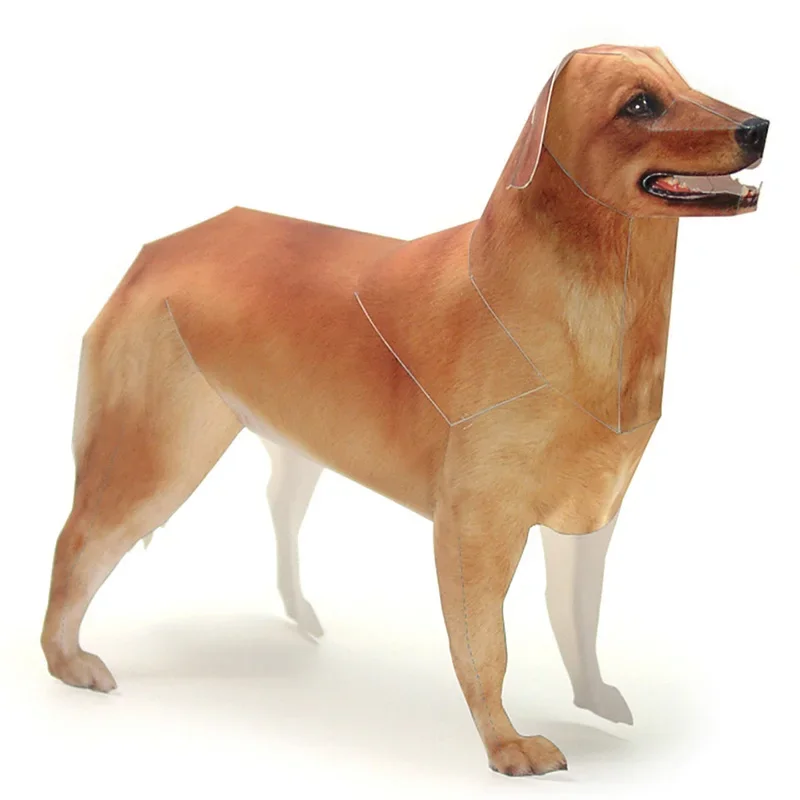 Art And Craft Nature - Golden Retriever Hond Papier Model Realistisch