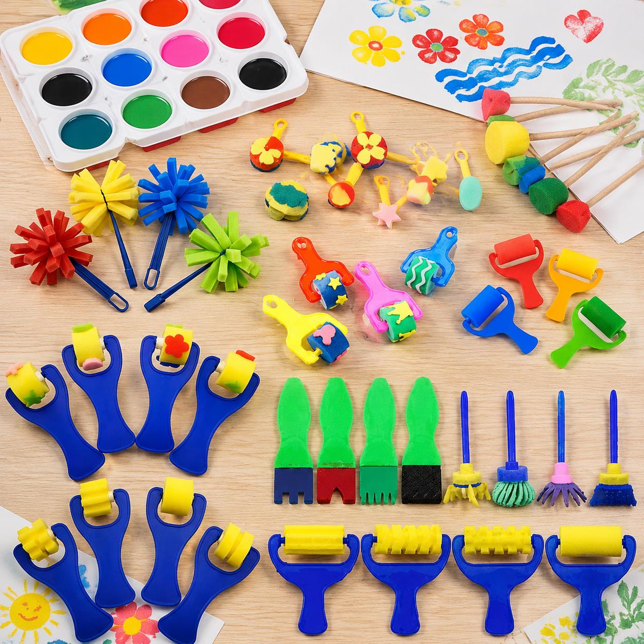 Art And Craft Studio - Bulkverf spons- en penseelbundel – 12/22/30/48