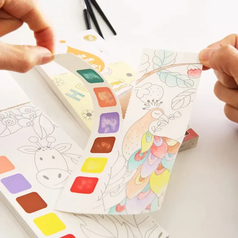 Gouache Paint Set - Kinderen Draagbare Aquarel Boek Verf Met