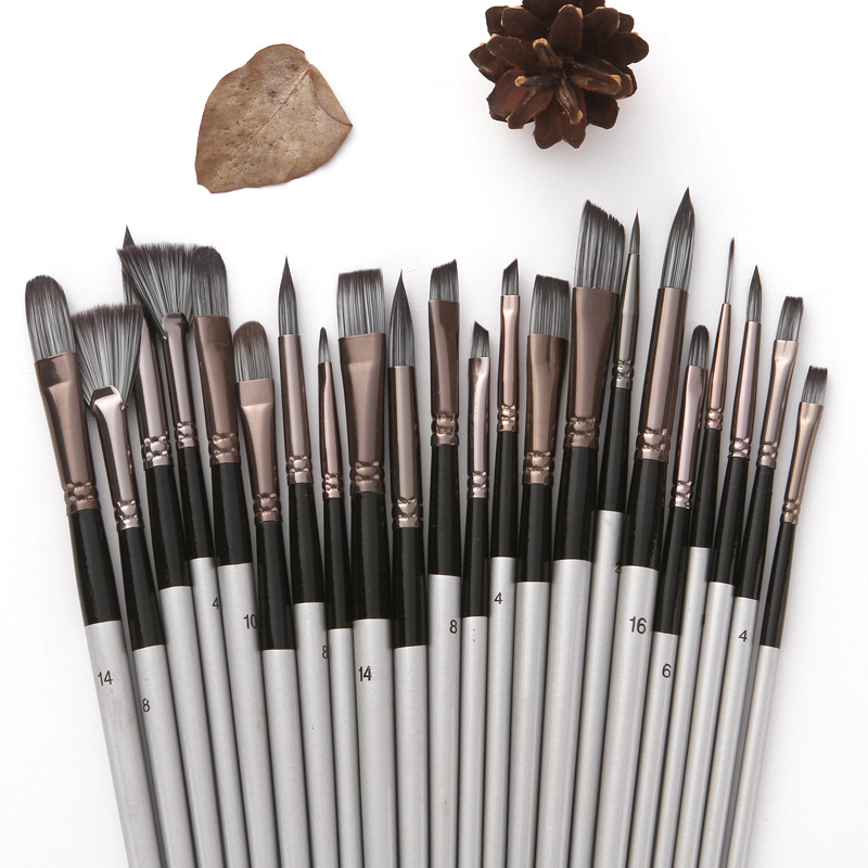 24-delige nylon penseelset zil - Gouache Paint Set recensie en prijs