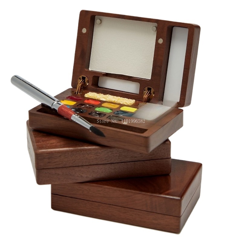 Reisschilderdoos Massief houte - Gouache Paint Set recensie en prijs