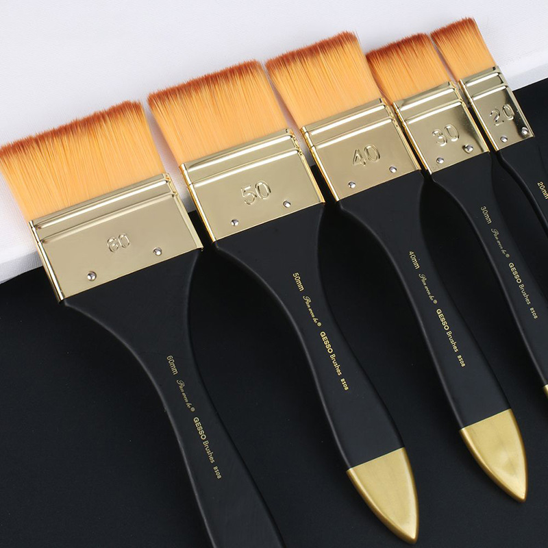 5 maten platte penselen, nylon - Gouache Paint Set recensie en prijs